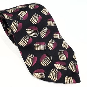 Hatfield House Black Print Tie Silk
